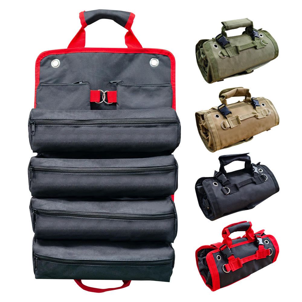 Travel Router Accessories - Multi-Pocket Roll-Up Tool Bag, Portable Small