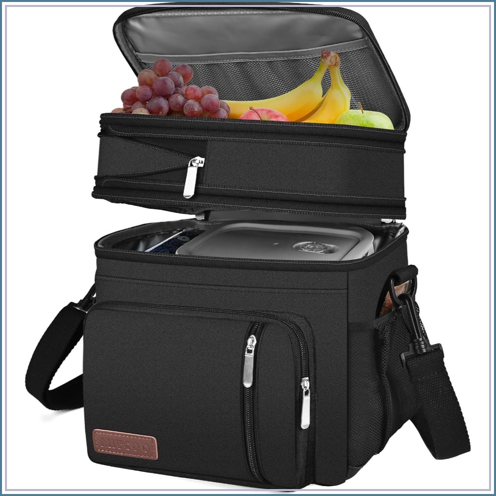 Travel Accessories Tech - Double Deck Leakproof Insulated Lunch Bag,