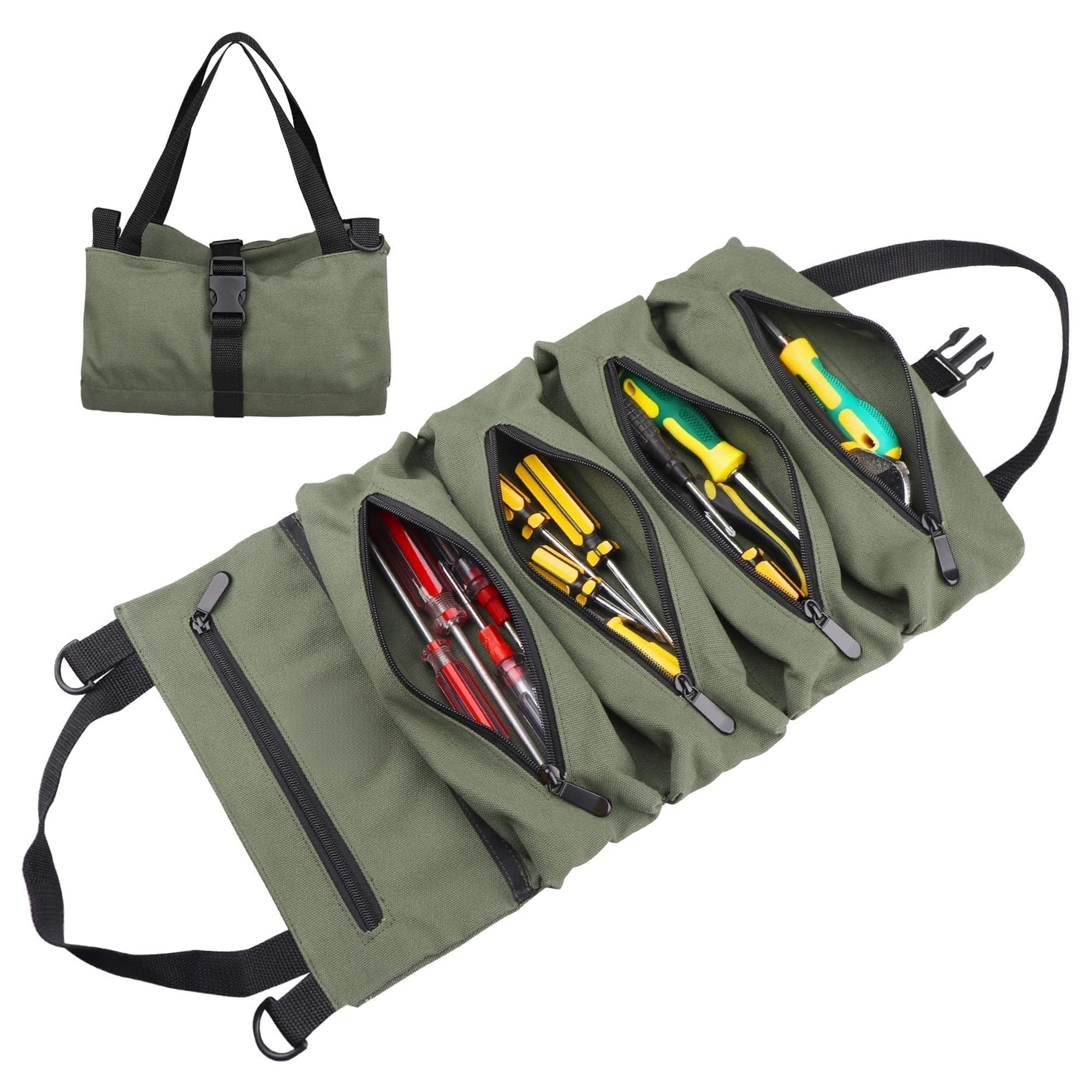 Canvas Tool Roll Up Pouch - He - Travel Router Accessories ulasan dan harga