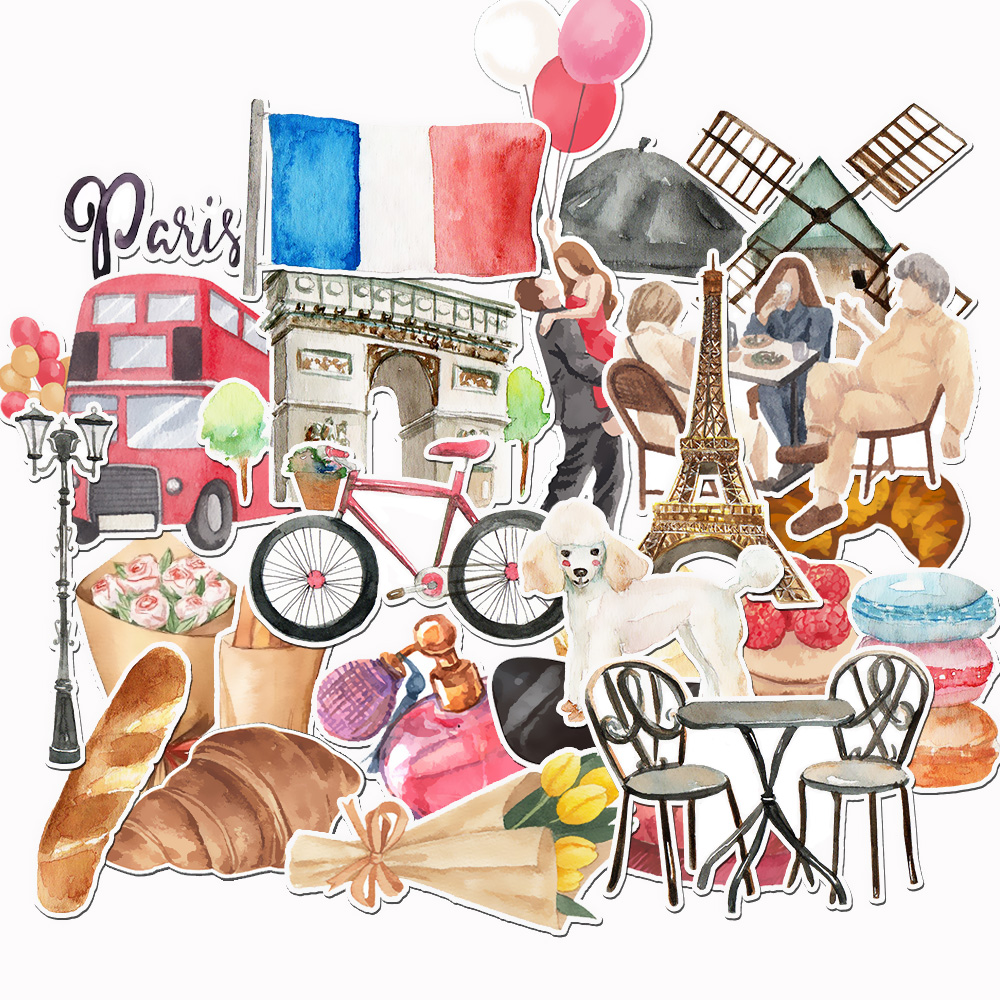 25PCS France Travel Stickers S - Travel Notebook Journal ulasan dan harga
