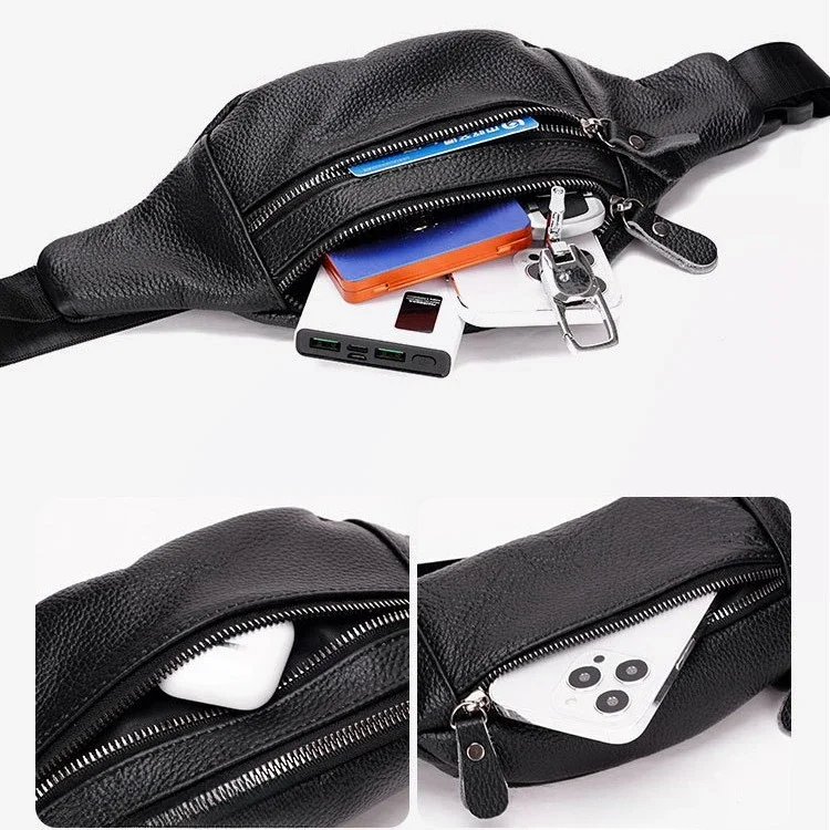 Genuine Leather Men’s Waist Ba - Travel Accessories Tech ulasan dan harga