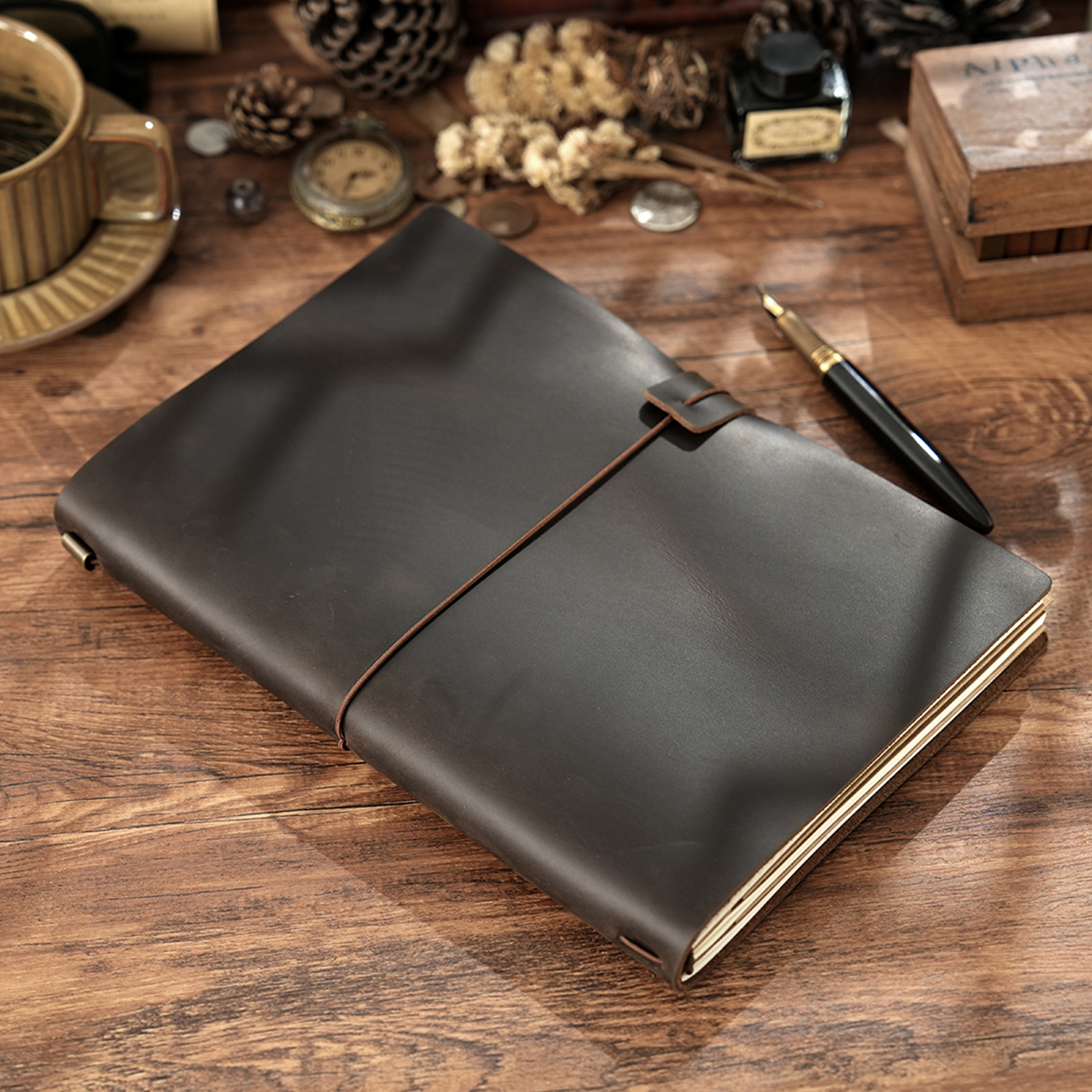 Handmade B5 Genuine Leather Tr - Travel Notebook Journal ulasan dan harga