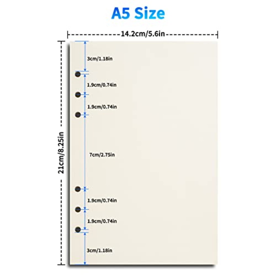 A5 Blank Refill Paper for 6-Ri - Travel Notebook Journal ulasan dan harga