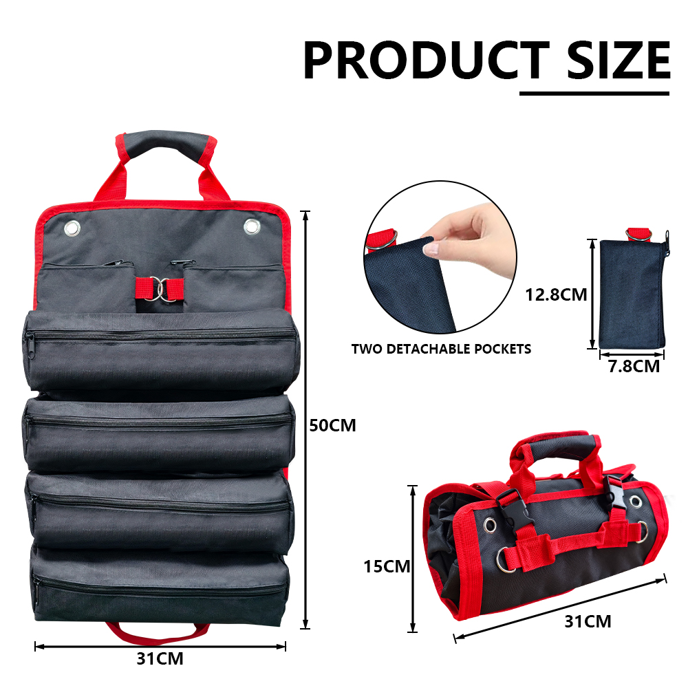 Multi-Pocket Roll-Up Tool Bag, - Travel Router Accessories ulasan dan harga