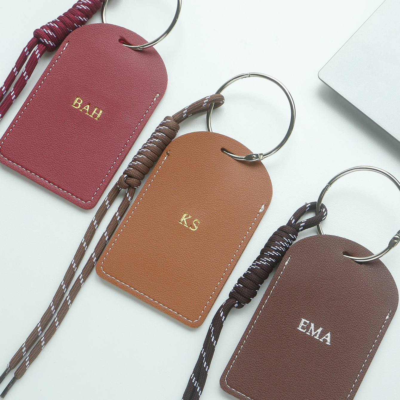Personalized Custom Dual Initi - Luggage Tag Leather ulasan dan harga