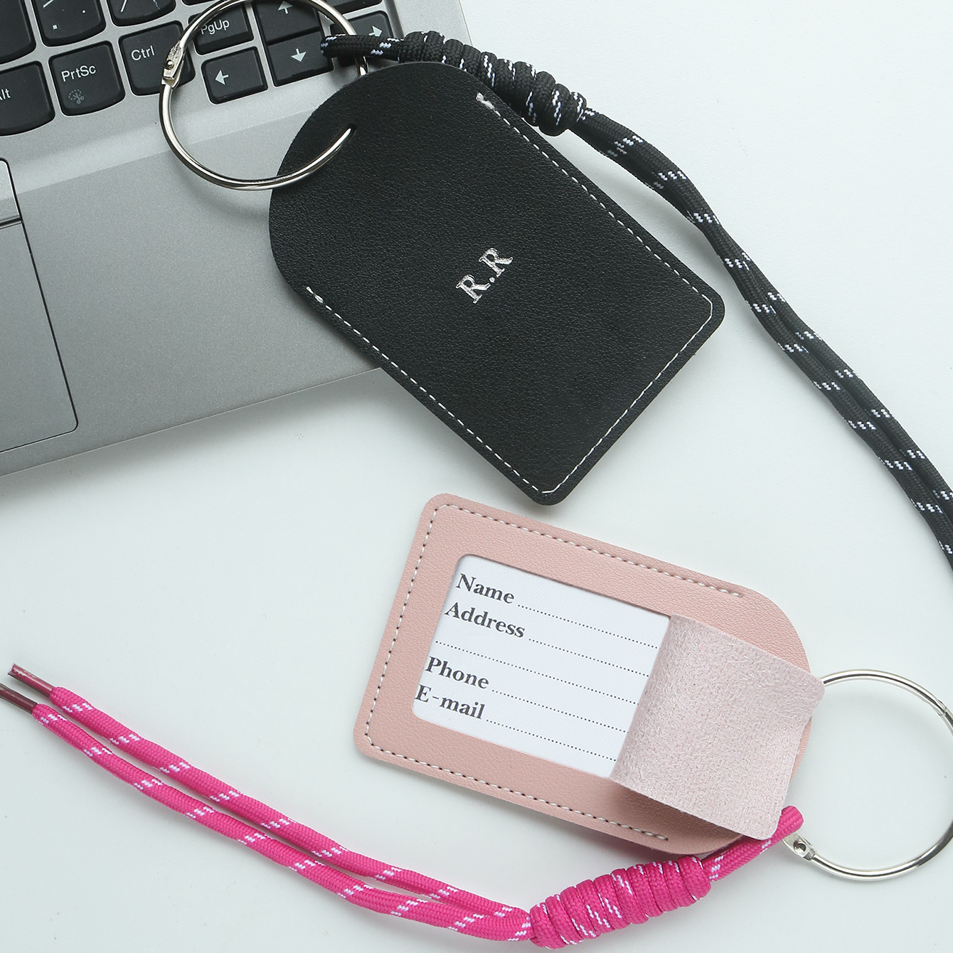 Personalized Custom Dual Initi - Luggage Tag Leather ulasan dan harga