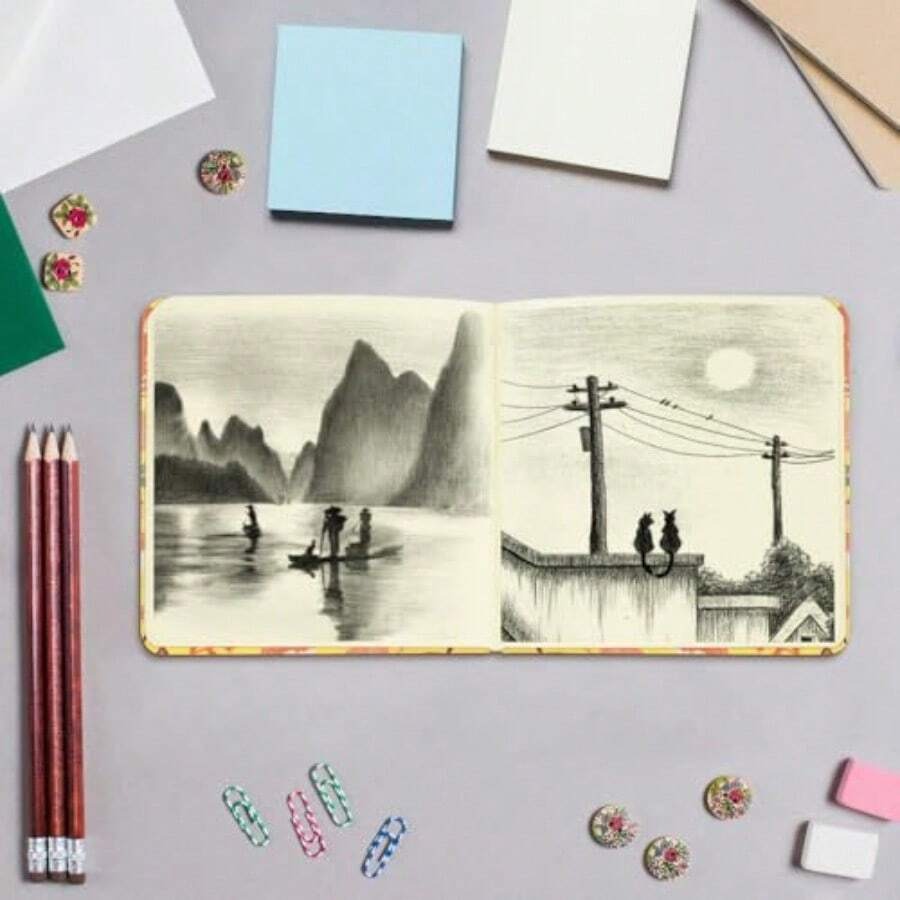 Small Square 5x5 80gsm Mini No - Travel Notebook Journal ulasan dan harga