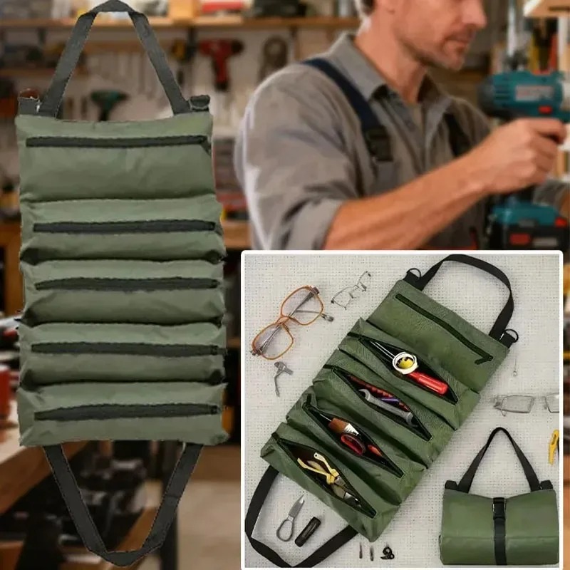 1-4PCS Roll Up Multi Pocket Ox - Travel Router Accessories ulasan dan harga